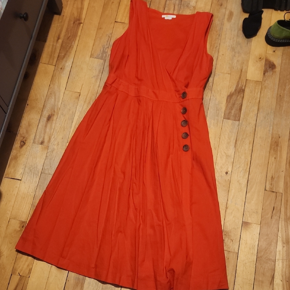 Boden Red Sleeveless A-Line Wrap Dress